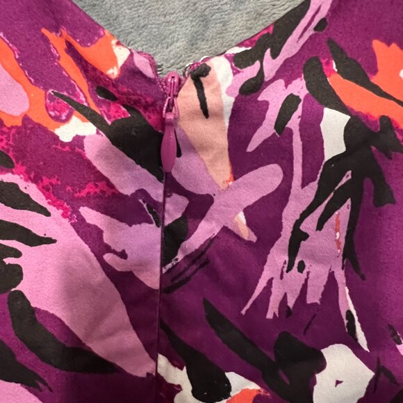 Women's Size 18W East 5th Purple Floral Fit-and-Flare A-Line Floral Dress - Picture 11 of 16